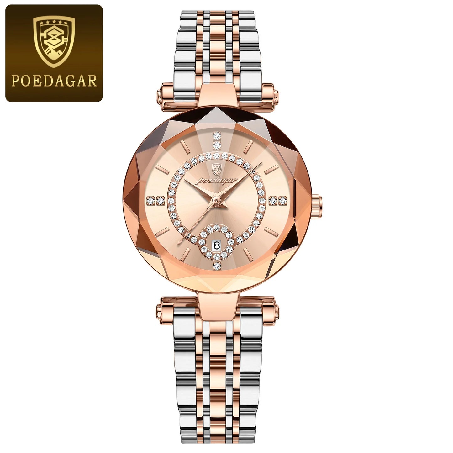 POEDAGAR Luxury Original Watches For Women Waterproof Stainless Steel Date Ladies Watch Diamond Fashion Quartz Woman Watch Reloj