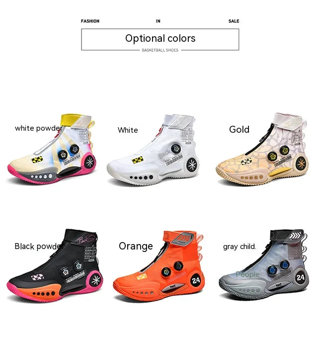 New basketball shoes male high top students wear-resistant outdoor concrete actual combat flying woven breathable combat boots