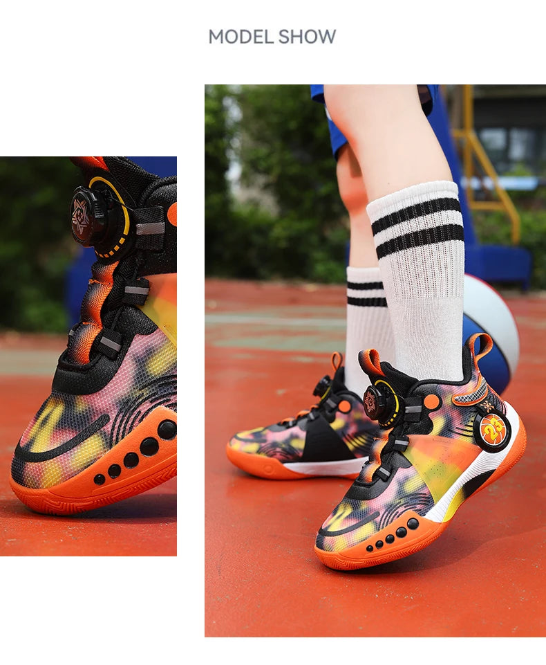 New children's sports shoes men's primary school students actual combat basketball shoes men's non-slip children's shoes