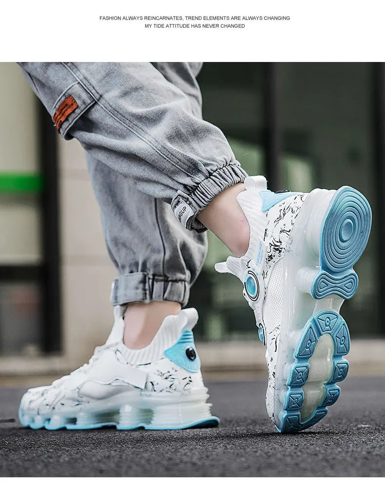 YRZL Men Sneakers Tenis Luxury Designer Shoes Mens High Quality Platform Sneakers Fashion Blade Loafers Running Shoes for Men