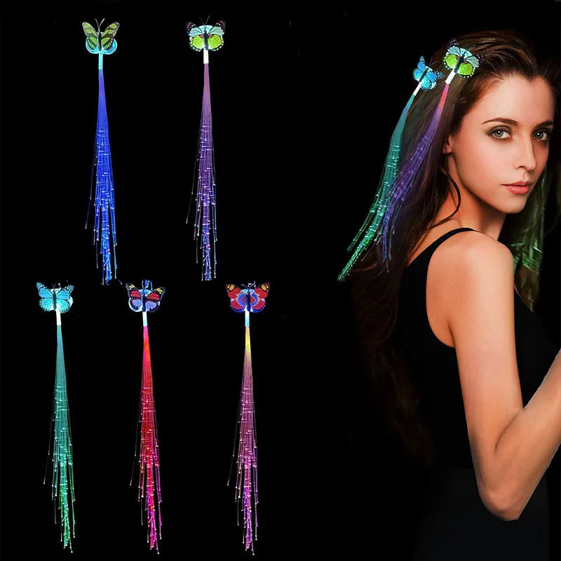 1/10 Pcs LED Luminous Scrunchies Glowing Hairband Girl Light Up Hair Scrunchy Birthday Party Headwear Supplies Hair Accessories