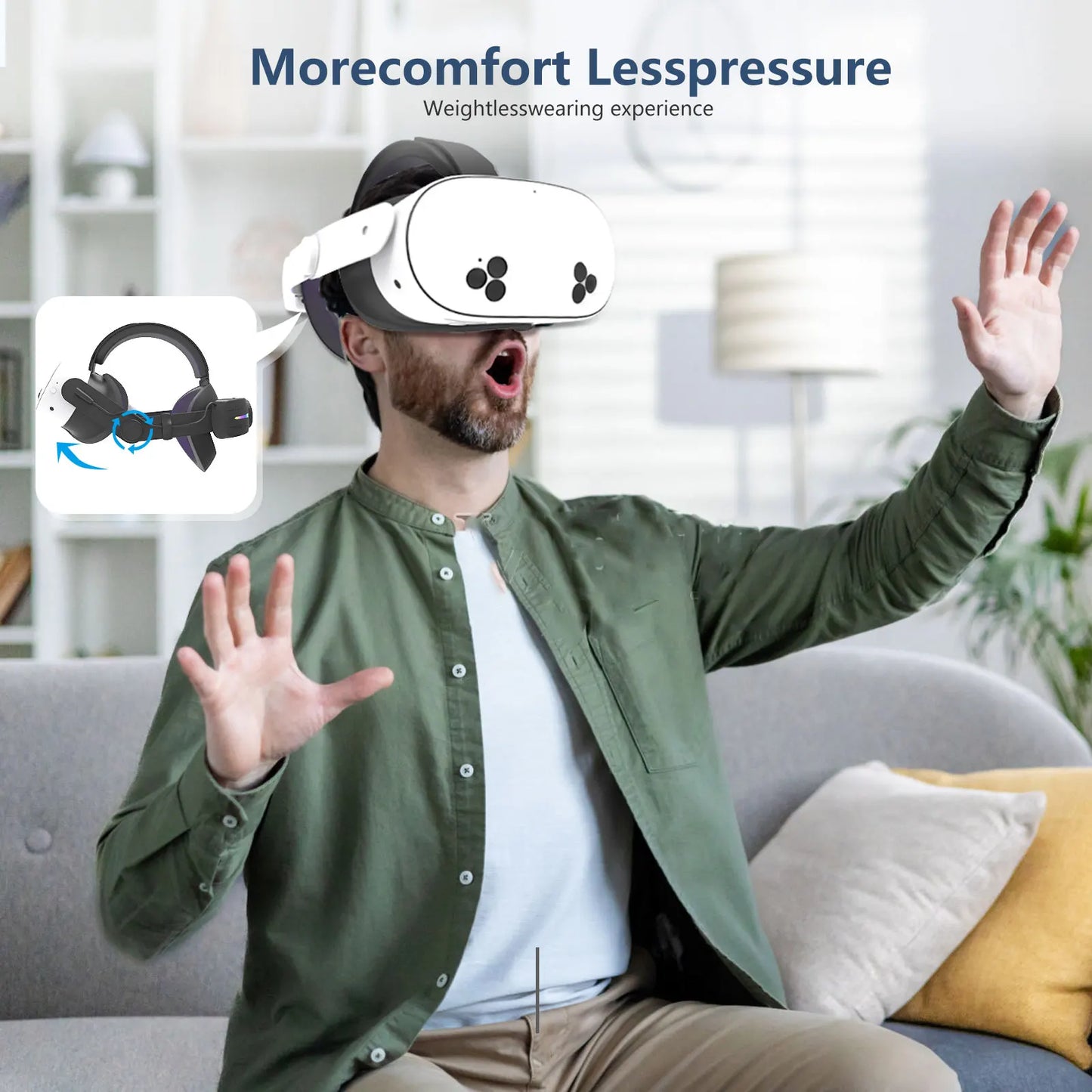 mtomatovr for Meta quest3s/quest3  Battery Head Strap  Extends 4-6 Hours  RGB Light Fast-Charging vr accessory Elite Replacement