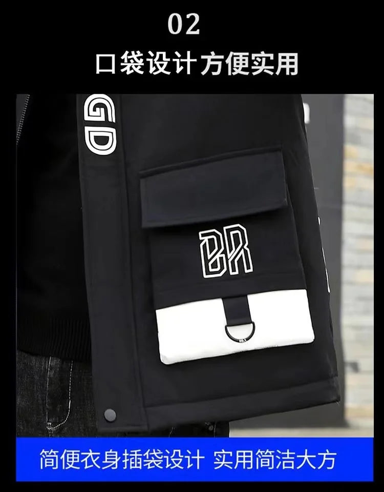 Winter cotton jacket men's thick warm men's cotton jacket loose winter jacket youth down cotton jacket fashionable cotton jacket