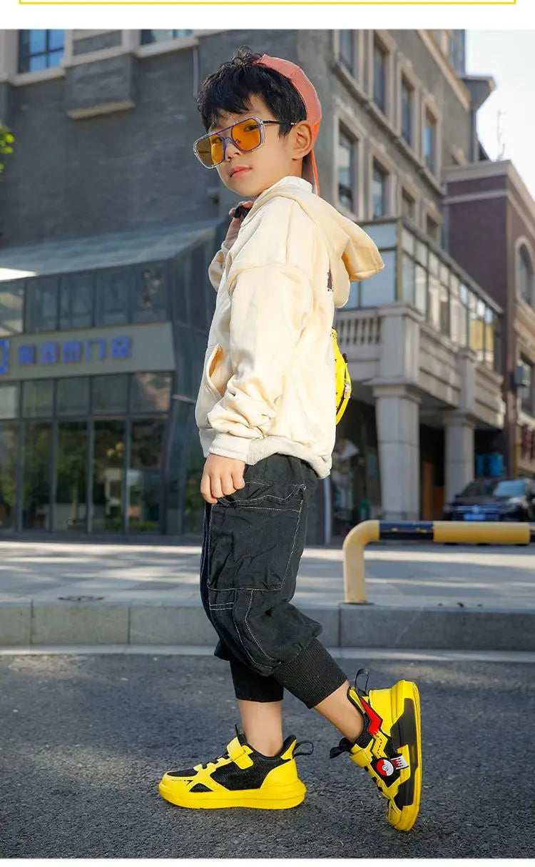 Pokemon Pikachu Children Sports Shoes Spring and autumn Fashion Anime Boy Sneakers Student Breathable Non-slip Running Shoe