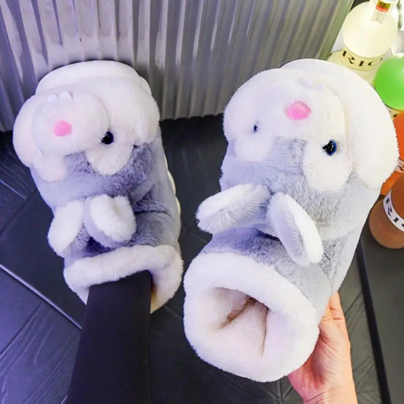 2025 Women's Winter Warm Shoes Plush Lining Indoor Slippers Couples Platform Heel High Top Snow Boots Female Male Home Slipper