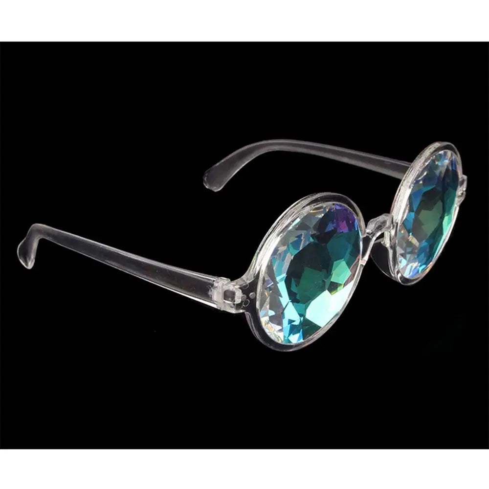 Kaleidoscope Psychedelic Eyeglasses Men Women Funny Round Sunglasses Rave Festival Stylish Female Carnival Party Queen Glasses