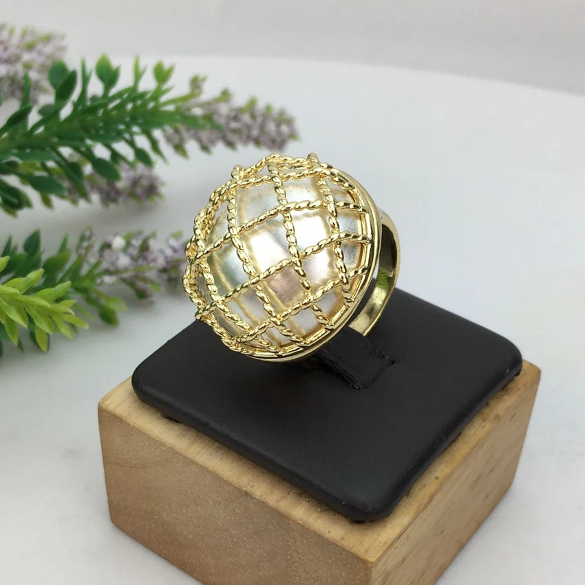 Yuminglai Fashion Big Rings for Women Gifts Daily Party Wear Jewelry Luxury Gold Plated Ring FHK14118