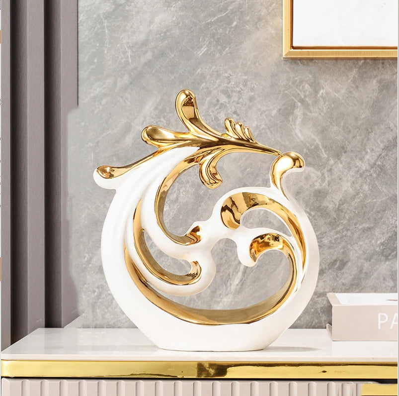 Simple Abstract Phoenix Ceramic Sculpture Home Livingroom Desktop Statue Ornaments Cabinet Table Figurines Decoration Crafts