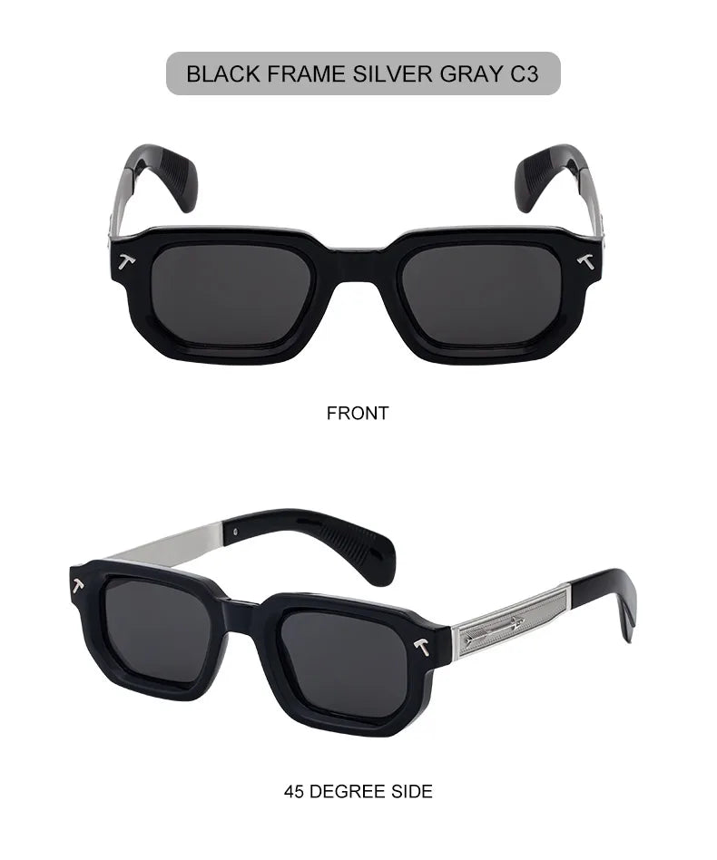 Polarized Square Punk Sunglasses Men 2025 Luxury Brand Classic Rectangle Sunglass UV400 Driving Eyewear Fashion Outdoor Shades