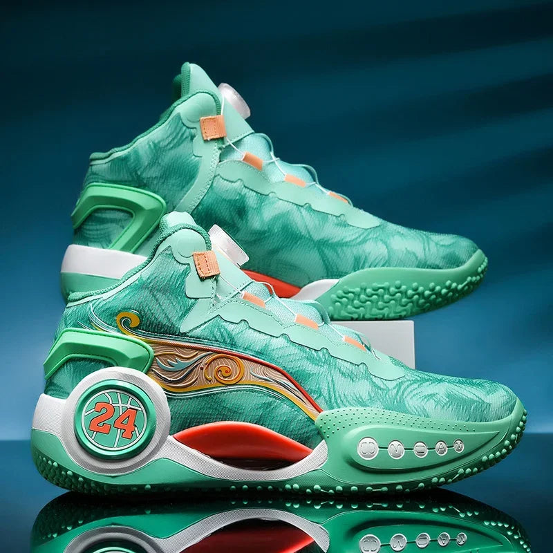 Men's Basketball Shoes Breathable Cushioning Non-Slip Wearable Sports Shoes Gym Training Athletic Basketball Sneakers for Women