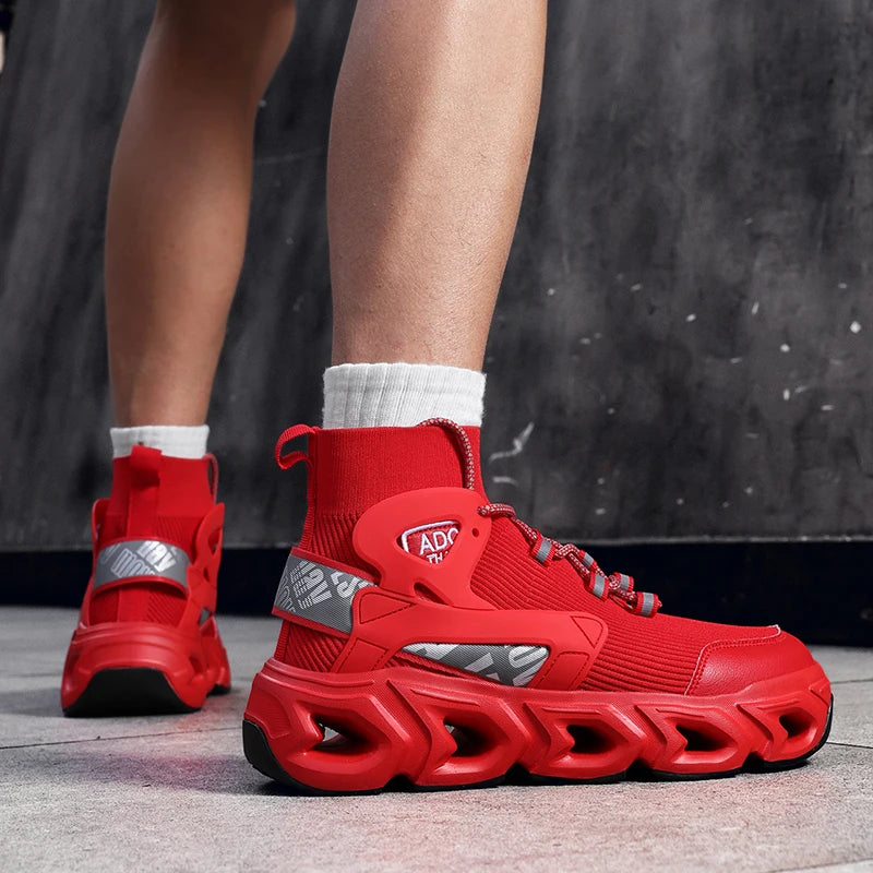 Hip-hop Sneakers Men High-tops High-street Sports Shoes Brand Designer Leisure Shoe Men Comfy Breathable Walking Shoes Male