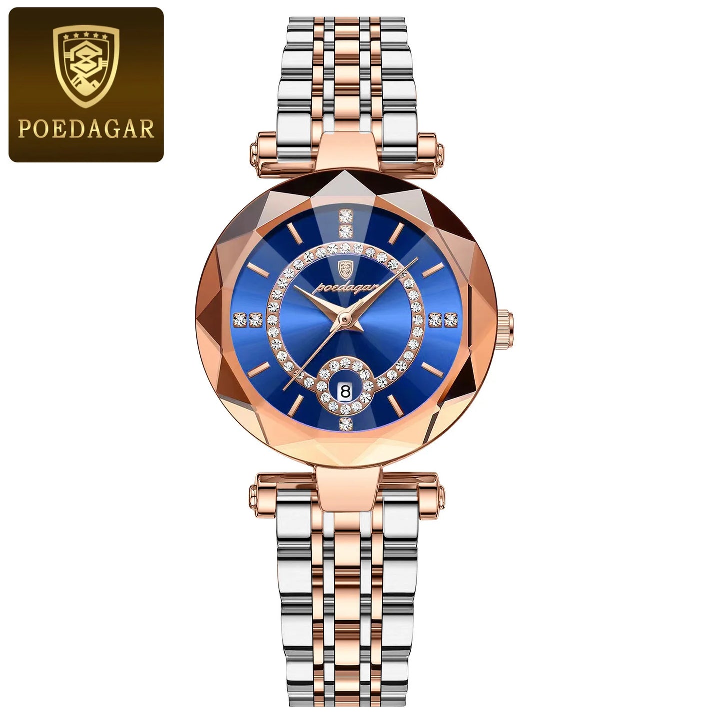 POEDAGAR Luxury Original Watches For Women Waterproof Stainless Steel Date Ladies Watch Diamond Fashion Quartz Woman Watch Reloj