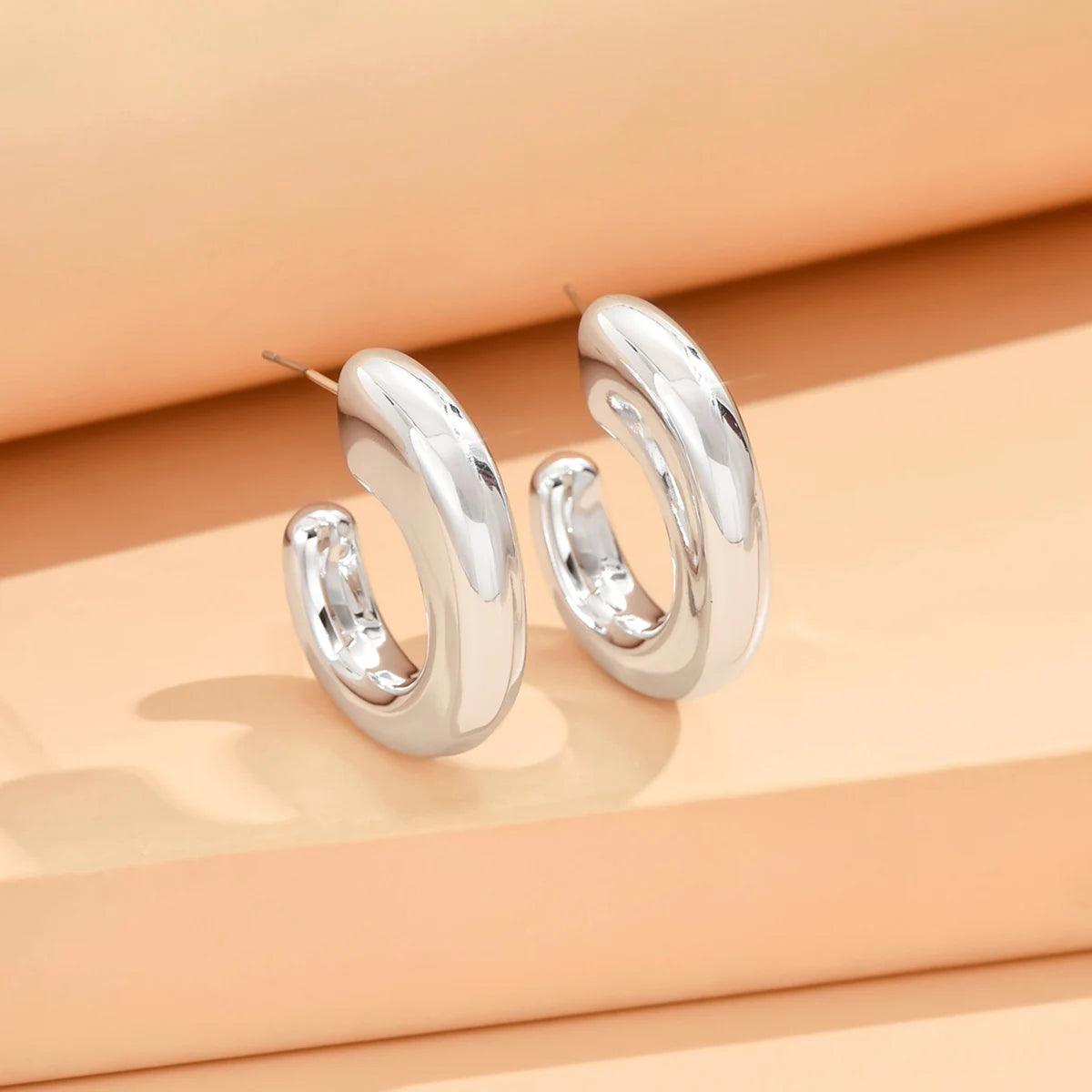 серьги Geometric Irregular Metallic Color Earrings for Women 2024 Minimalist Style Personality Earrings Trendy Jewelry Gift