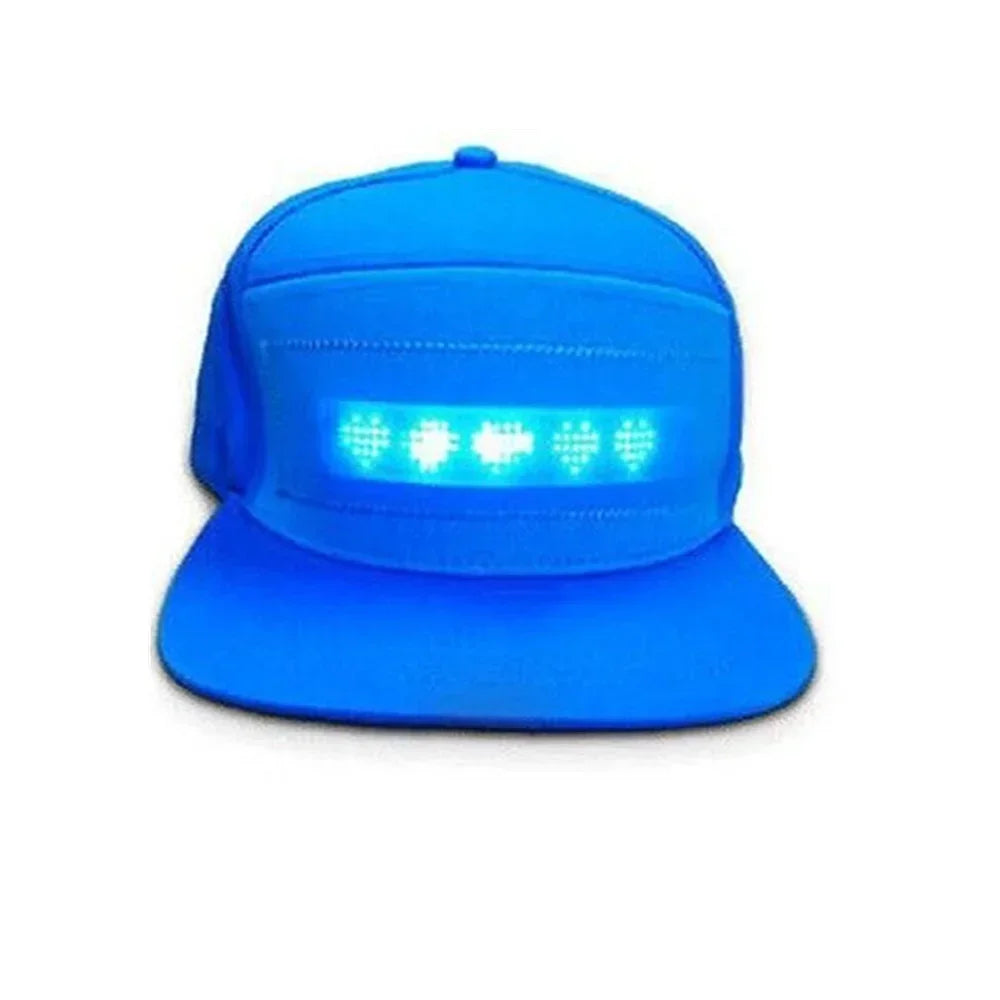 USB Rechargeable Bluetooth APP Programmable LED Scrolling Message Display Board Hip Hop Street Snapback Hat Unisex Baseball Cap