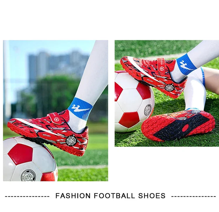 Boys Professional Football Training Shoes Running Sports Shoes Athletic Cleats Primary School Students Long Nails
