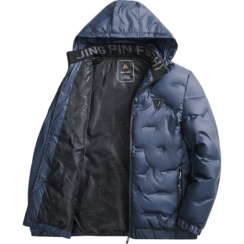 Autumn Fashion Hooded Slim Fit Casual Casual Parkas Men Fashion Men Winter New Warm Thick Windproof Parkas Jackets Coat Men