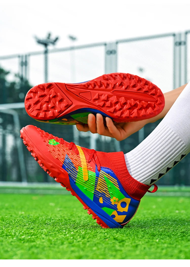 New Men Soccer Shoes High-quality Outdoor High Ankle Ultralight Indoor Football Boots Non-Slip Sports Shoes Futsal Non-Slip