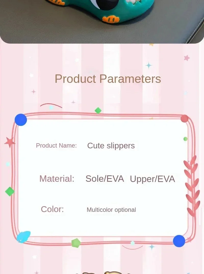 Summer Aged 2-12 Children Slippers Cute Cartoon Dinosaur Beach Sandal For Kids Boys Girls Flip Flops Non-Slip Indoor Home Shoes