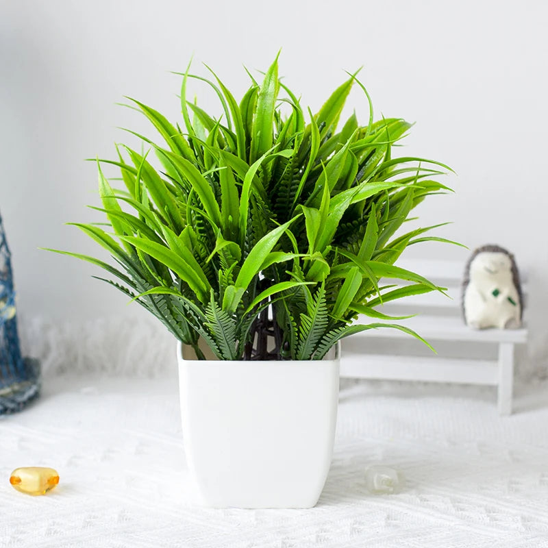 Artificial Plants with Plastics Pots Perfect Greenery for Home DecorationsOffice Desk Living Room and Bedroom Decoration