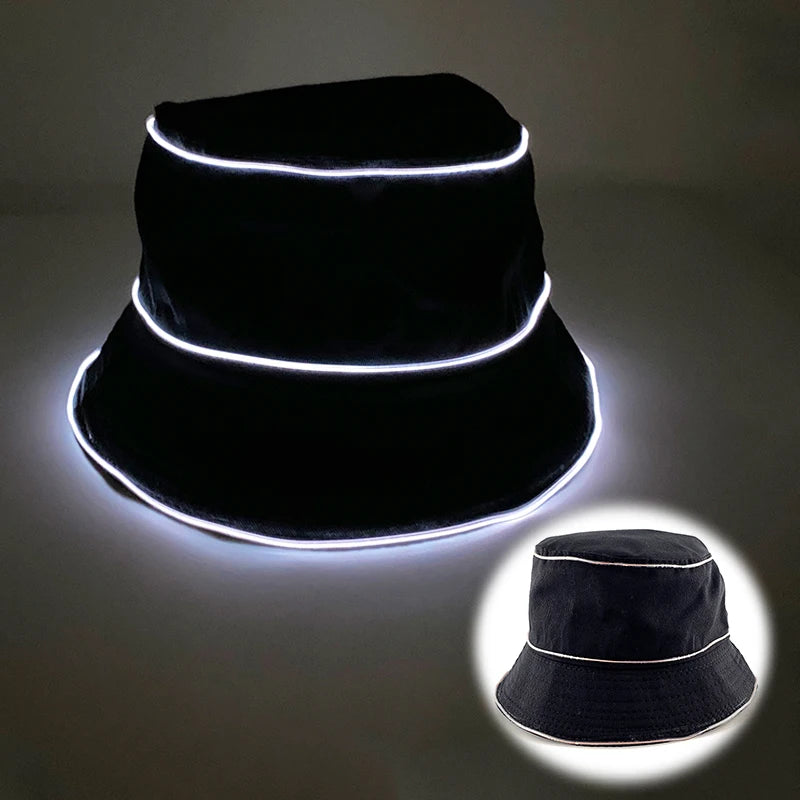 Glowing Decor  Supplies Luminous Cowboy hat  LED Pearlescent Cowboy  Cap Fashion Neon Light Hat For Party