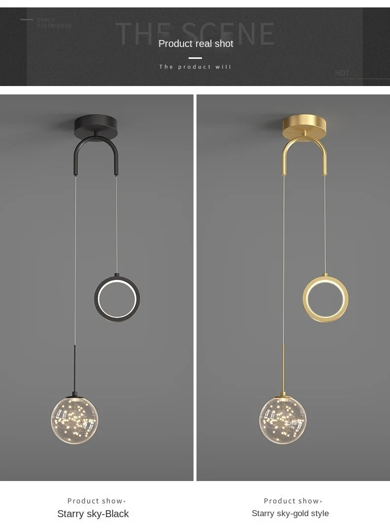 Nordic Luxury Crystal LED Chandelier Double Head Long Line Hanging Lamp For Home Decor Restaurant Bar Bedroom Pendant Lights