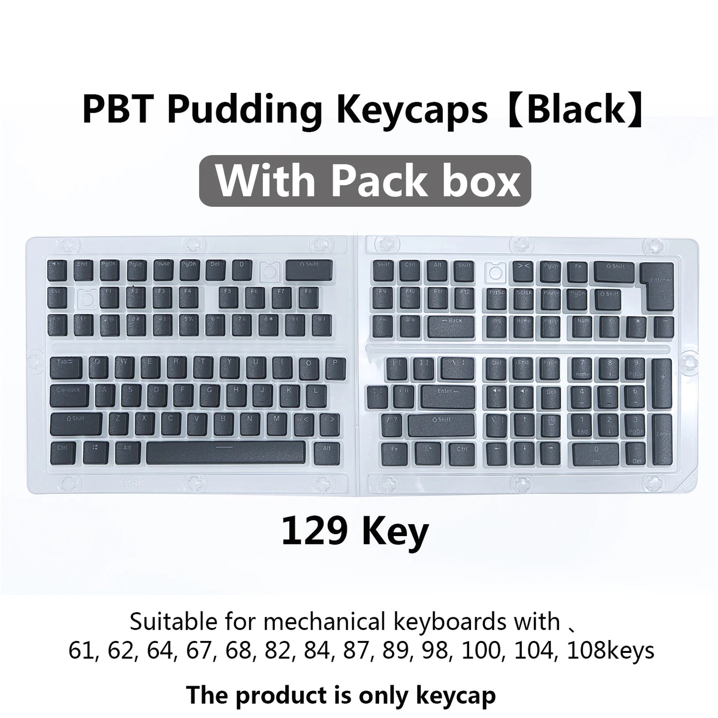 PBT Pudding Keycaps 129 keys Keycap OEM Profile Key cap For Mechanical Keyboard kit Mx Switch RGB backlit 87 104 Gamer Keyboards