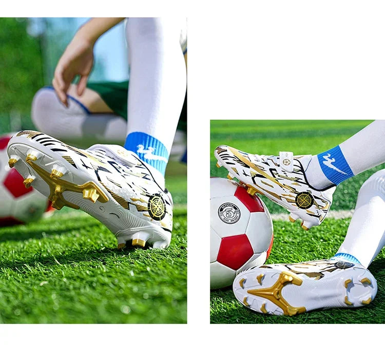 Boys Professional Football Training Shoes Running Sports Shoes Athletic Cleats Primary School Students Long Nails