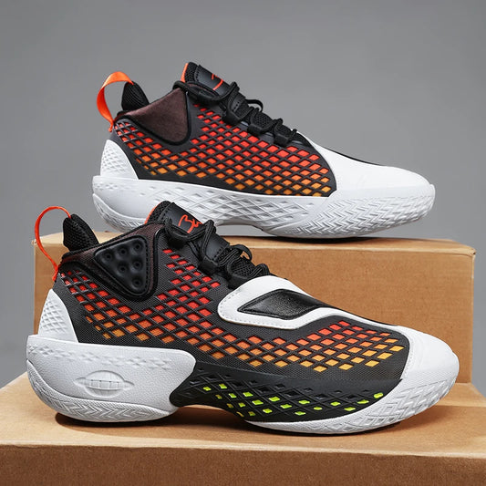 High-quality Men's Basketball Shoes Women Reflective Basketball Sneakers Men Outdoor Rubber Anti Slip Sports Training Shoes Male