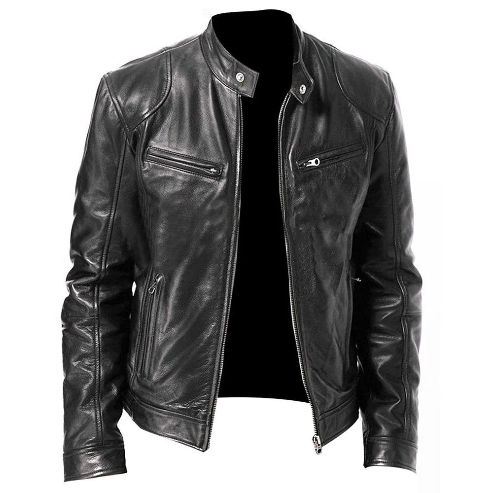 PU Leather Motorcycle Jacket Men's Chaqueta Moto Spring Autumn Motorbike Motocross Riding Jacket Protective Gear Racing Clothing