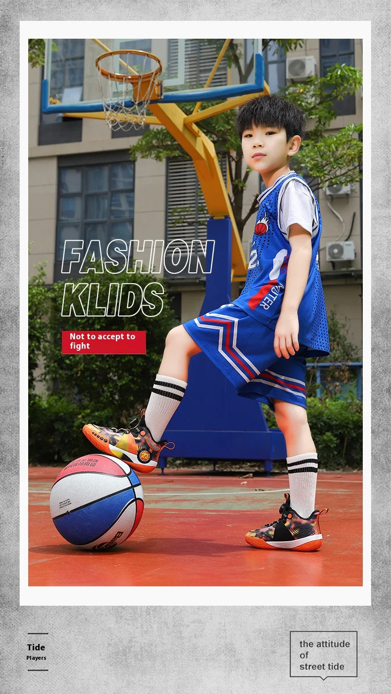 New children's sports shoes men's primary school students actual combat basketball shoes men's non-slip children's shoes