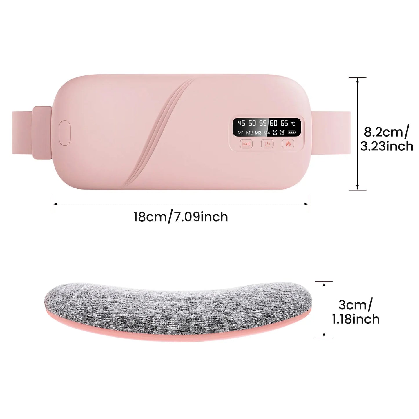 Women’s Period Pain Relief Belt Fast Heating 45-65°C 4 Adjustable Vibration Portable Menstrual Massager for Stomach/Back Pain