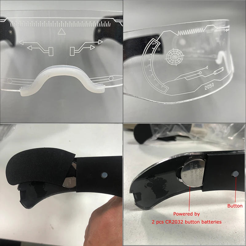 Fashion Luminous Decorative Glasses Neon Light Decoration LED Sunglasses For Nightclub DJ Dance Music Rave Costume Night