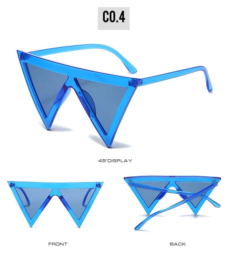 Fashion Y2k Triangle Punk Shades Sunglasses Goggle Women Men Big Frame Steampunk Sun Glasses Trend Windproof Eyewear gafas de so