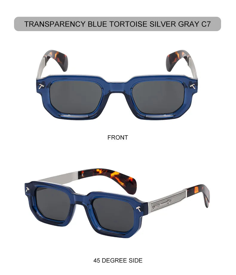 Polarized Square Punk Sunglasses Men 2025 Luxury Brand Classic Rectangle Sunglass UV400 Driving Eyewear Fashion Outdoor Shades