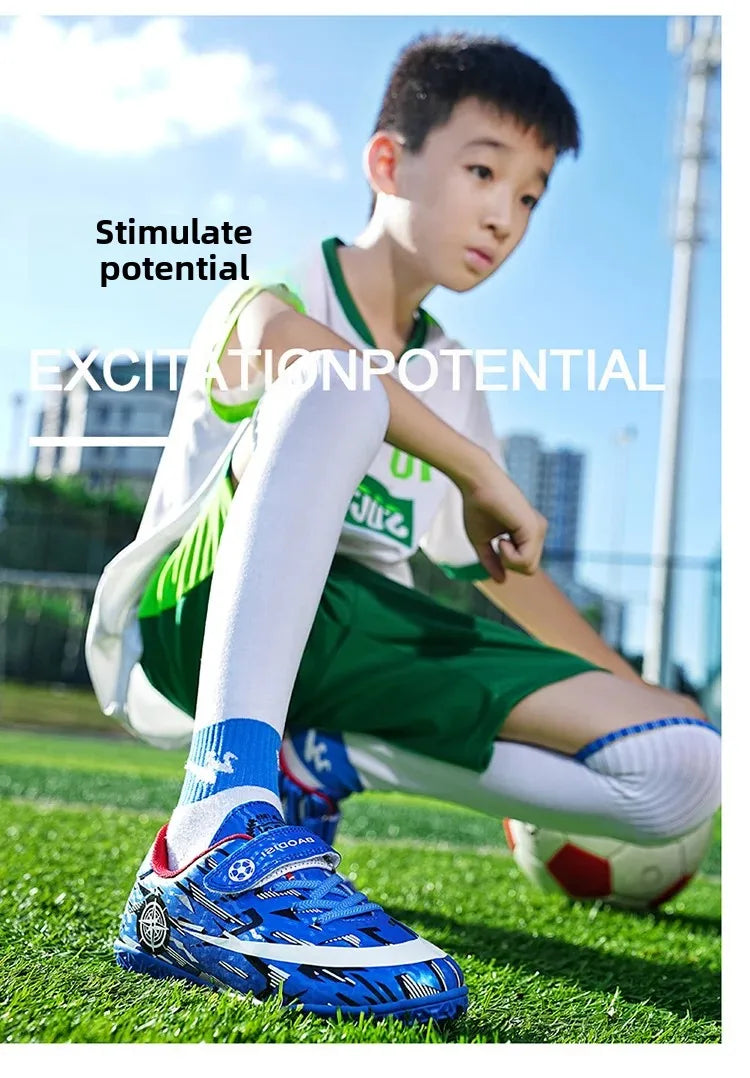 Boys Professional Football Training Shoes Running Sports Shoes Athletic Cleats Primary School Students Long Nails