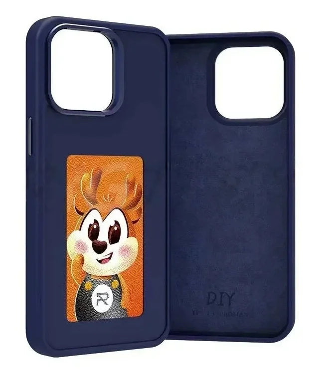 NFC Smart E-ink Screen Phone Case For IPhone 16 15 14 13 12 11 Pro Max DIY Batteryless NFC Phone Case