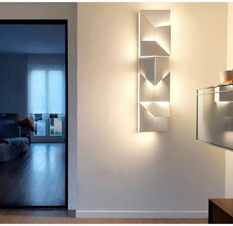 Modern Indoor Wall Lamp Geometric Design LED Sconce Background Light for Living Room Bedroom Hallway Home Decoration Lighting