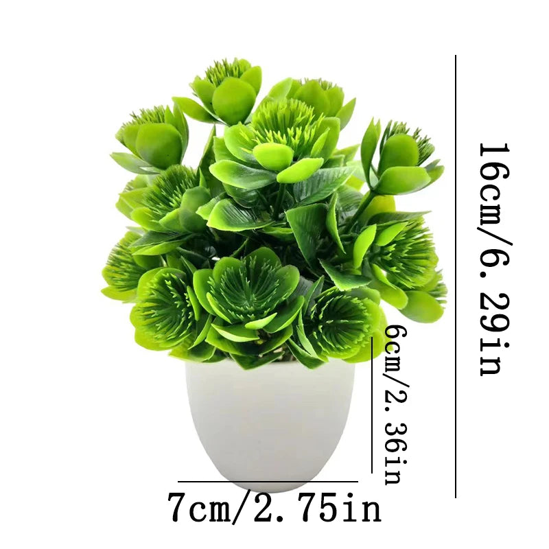 Artificial Plants with Plastics Pots Perfect Greenery for Home DecorationsOffice Desk Living Room and Bedroom Decoration