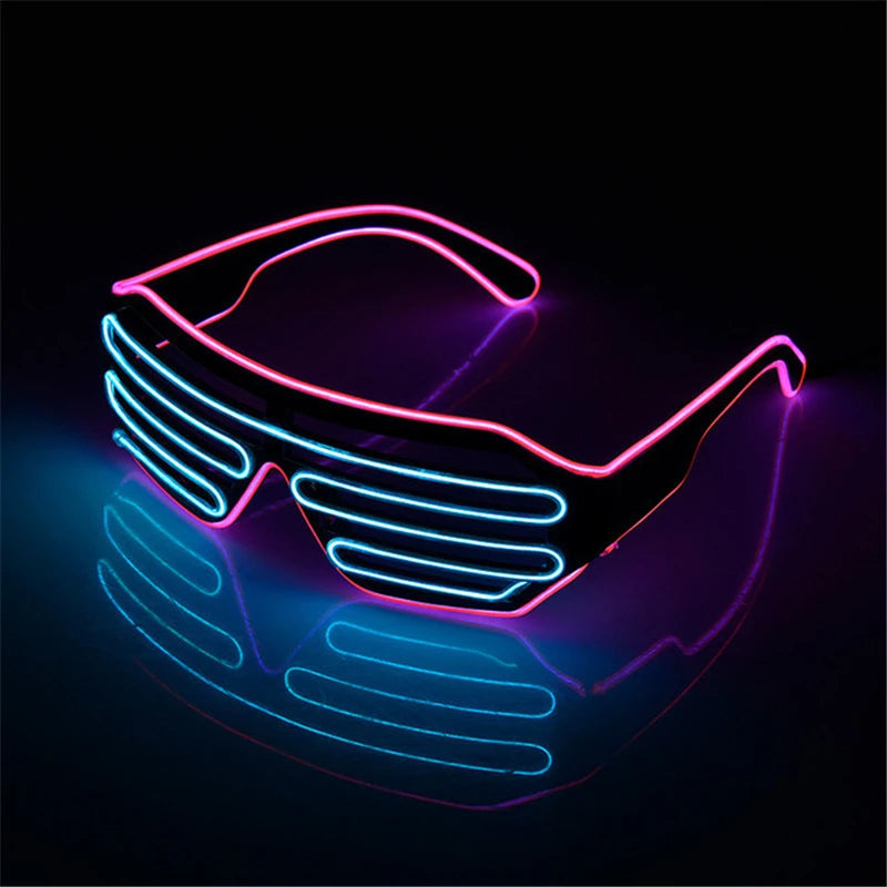 Future Punk Cyber LED Luminous Glasses Neon Glow In The Dark Goggles for Club Bar Party Disco Dance Stage Atmosphere Props