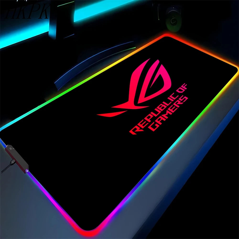 Black Mouse Pad Asus Rgb Gaming Mause Mat Anime Mats Gamer Rug Pc Xxl Cute Pads Large Game Keyboard Carpet Backlight Mousepad