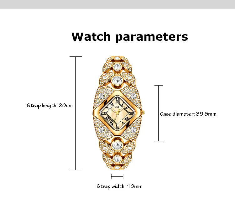 2025 New Women Watch Light Luxury Brand Diamond Inlaid Bracelet Watches Waterproof Ladies Fashion Quartz Clock Wristwatch Gift