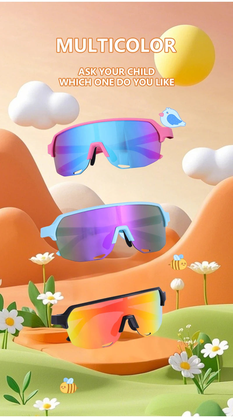SCVCN Children Outdoor Cycling Sunglasses MTB Camping Glasses Teenager Sports Road Bike Eyewear Girls UV400 Protective Goggles