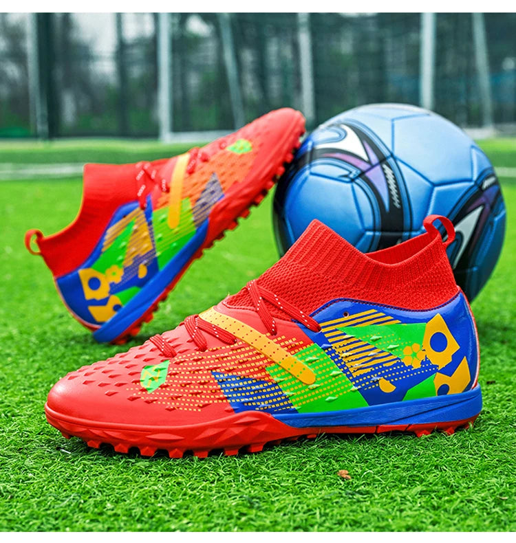 New Men Soccer Shoes High-quality Outdoor High Ankle Ultralight Indoor Football Boots Non-Slip Sports Shoes Futsal Non-Slip