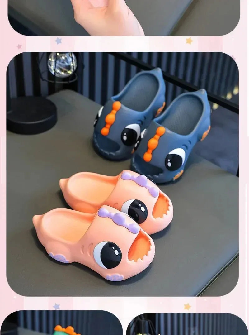 Summer Aged 2-12 Children Slippers Cute Cartoon Dinosaur Beach Sandal For Kids Boys Girls Flip Flops Non-Slip Indoor Home Shoes