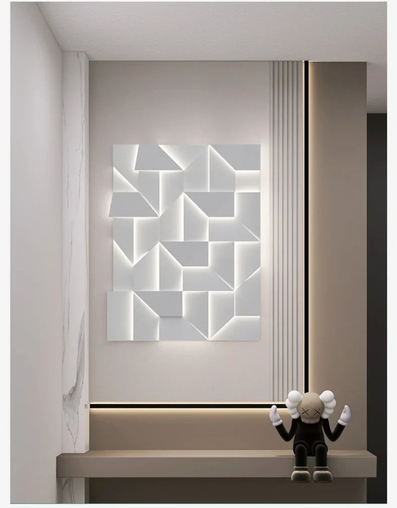 Modern Indoor Wall Lamp Geometric Design LED Sconce Background Light for Living Room Bedroom Hallway Home Decoration Lighting
