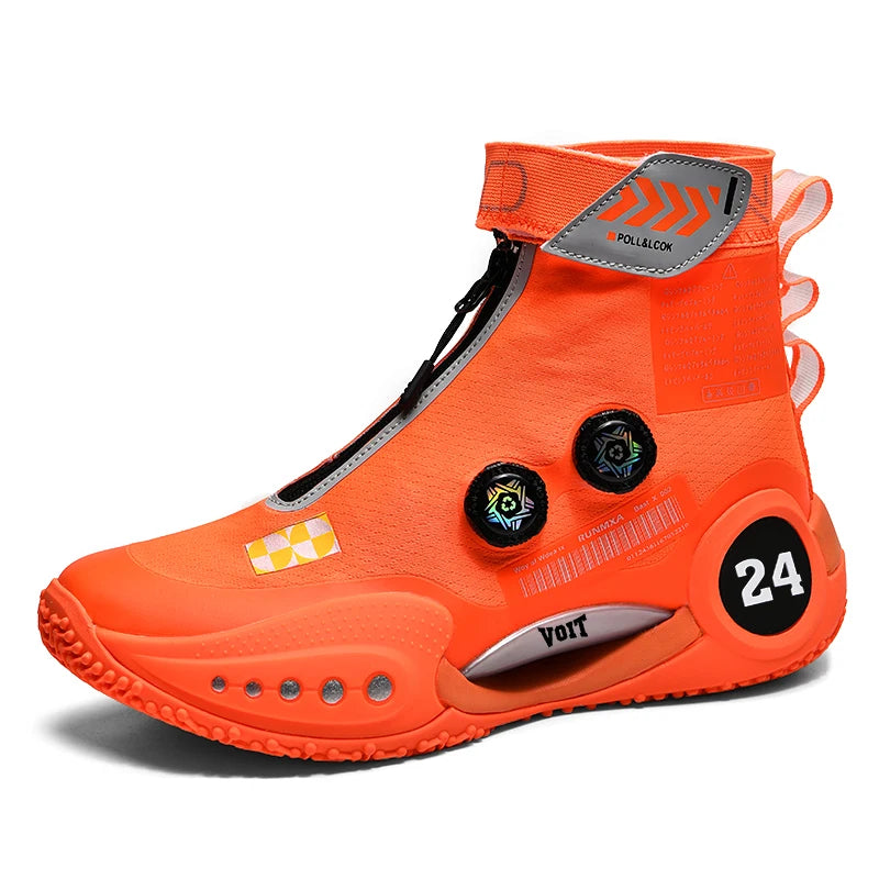 New basketball shoes male high top students wear-resistant outdoor concrete actual combat flying woven breathable combat boots