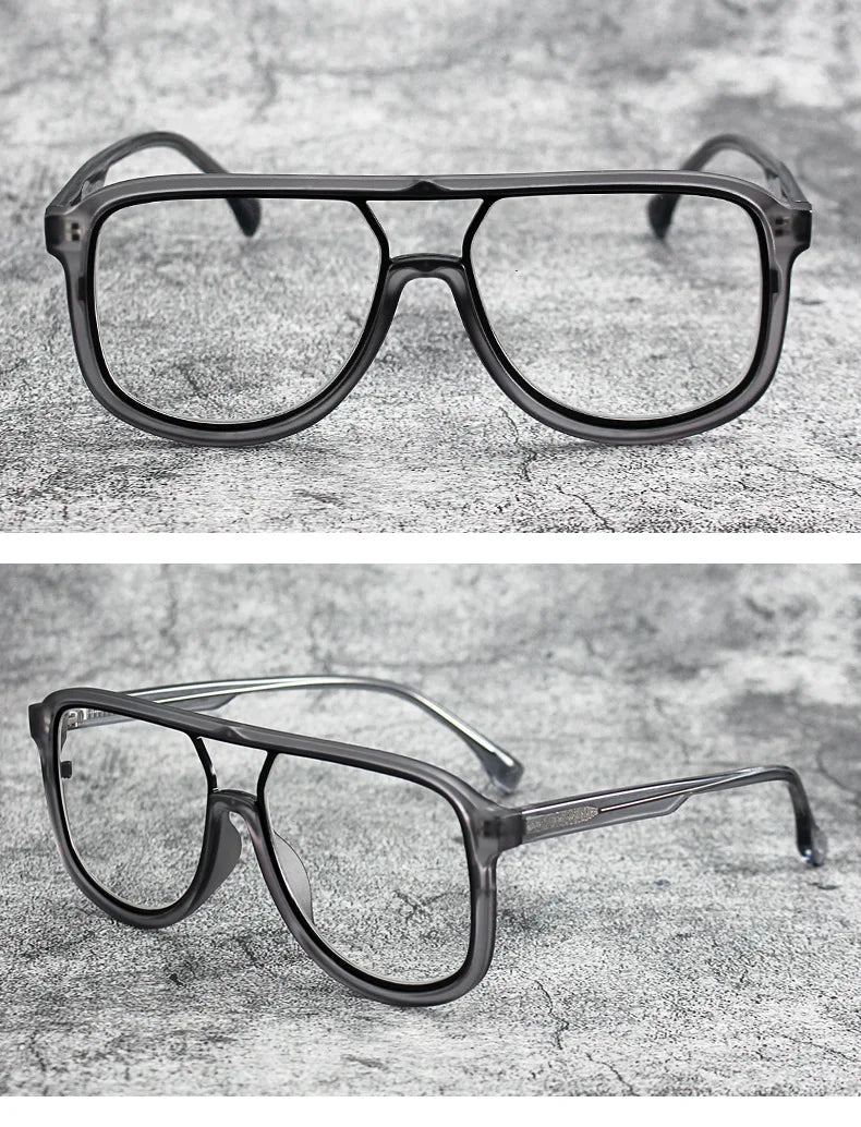 Fashoin Large Frame Anti Blue Light Glasses Frame Men Women Oversized Optical Prescription Eyewear Computer Goggles Eyeglasses