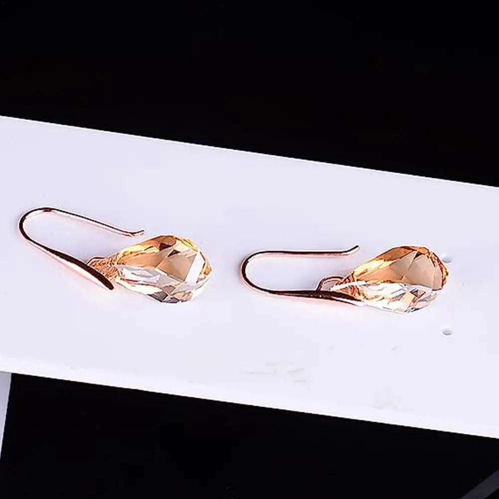 Lymphatic Slimming Magnetic Weight Loss Earrings for Women Sparkly Rhinestone Dangle Quartz Stone Lymphatic Drain Earrings