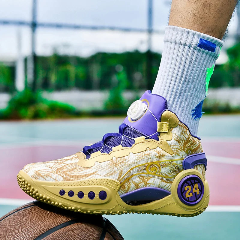 Men's Basketball Shoes Breathable Cushioning Non-Slip Wearable Sports Shoes Gym Training Athletic Basketball Sneakers for Women