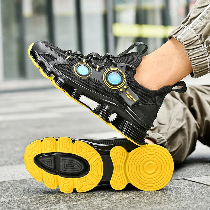 Men Sneakers New Mesh Breathable Ultra-light Shock Absorption Net Shoes Fashionable Non Slip Comfort Running Super Cool Shoes